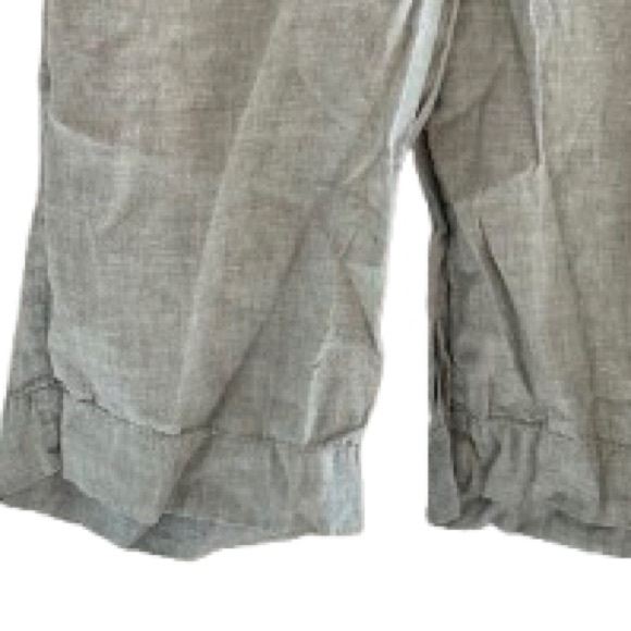 Tahari Linen Wide Leg Pants L Green-Gray Coastal Cowgirl Quiet Luxury - Picture 4 of 5